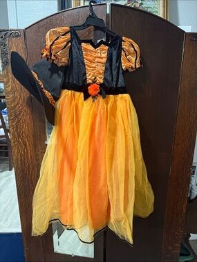 Witchery Orange and Black Tulle Witch Costume Dress